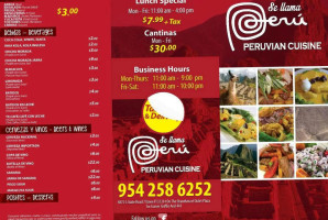Se Llama Peru menu