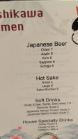 Nishikawa Ramen menu
