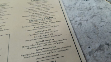 The Inn At Saratoga menu
