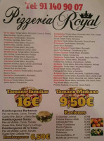 Bar Royal Restaurante menu