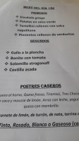 Palmanova menu