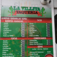 La Villita Taqueria menu