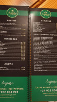 Amparo Las Hayas menu
