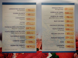 Marisquería Sánchez menu