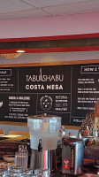 Tabu Shabu Costa Mesa menu