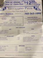 Verrazano Pizza menu