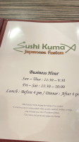 Sushi Kuma menu