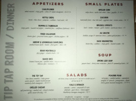 The Tip Tap Room menu