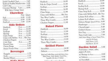 Donahue's Fish Market menu