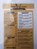 Centro San Guillermo menu