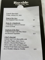 Bayside Seafood Grill menu