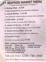Andy Seafood Market menu