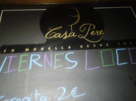 Casa Pere menu