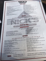 Nick's Riverside Grill menu