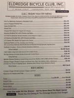 Eldredge Club menu