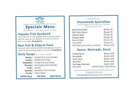Hapuku Fish Shop menu