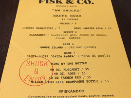 Fisk Co menu