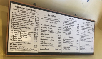 Muracci’s Japanese Curry Grill menu