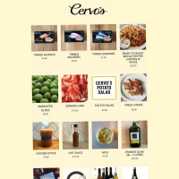 Cervo's menu