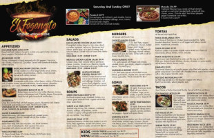 El Fogoncito Mexican Cuisine menu
