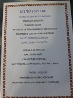 Chiringuito Mar Serena menu