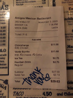 Amigo's Mexican Restaurant menu