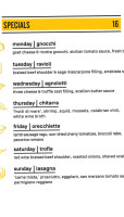 Forma Pasta Factory menu