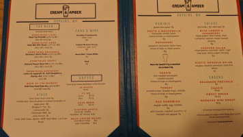 Cream And Amber menu