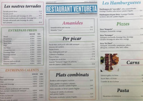 Ventureta Bar Restaurant menu