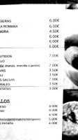 Cuervo menu