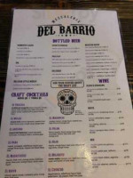Del Barrio menu