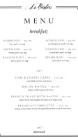 Le Bistro menu