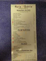 Rolls N Bowls menu