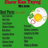Chow Kan Tayug menu