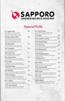 Sapporo Japanese Sushi menu