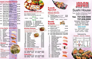 Japan Sushi House menu