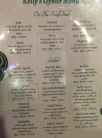 Kelly's Half Shell Pub menu