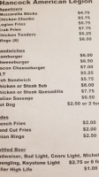 Post 26 Diner menu