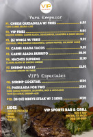 Vip Sports Grill-pecos menu