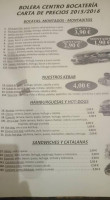 Cafeteria Centro menu