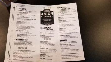 Union Tavern menu