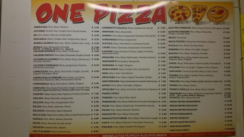 One Pizza menu