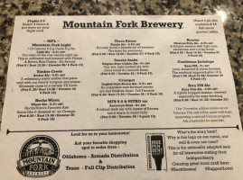 Mountain Fork Brewery menu