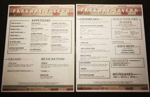 The Parkway Tavern menu