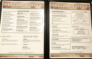 The Parkway Tavern menu