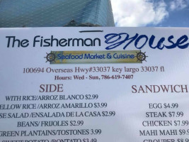 The Fishermans House menu
