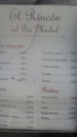 Begoña San José Linacero menu
