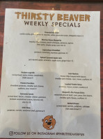 Thirsty Beaver Pub Grub menu
