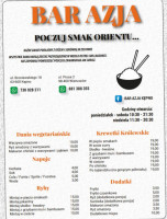 Azja Kępno menu
