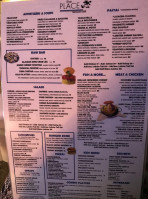 The Place Restaurant Bar menu